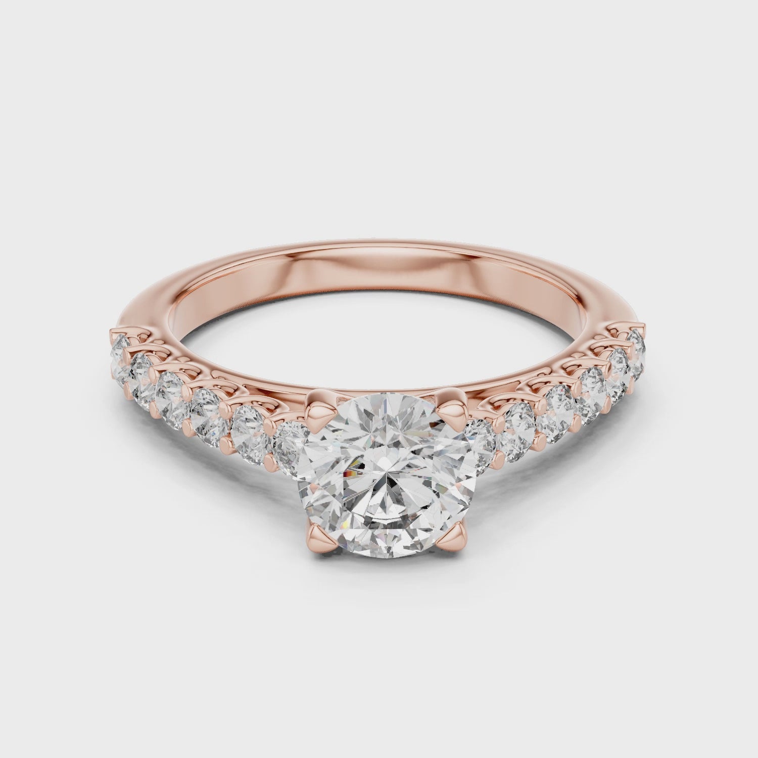 1CT SOLITAIRE WITH SIDE DIAMOND BAND