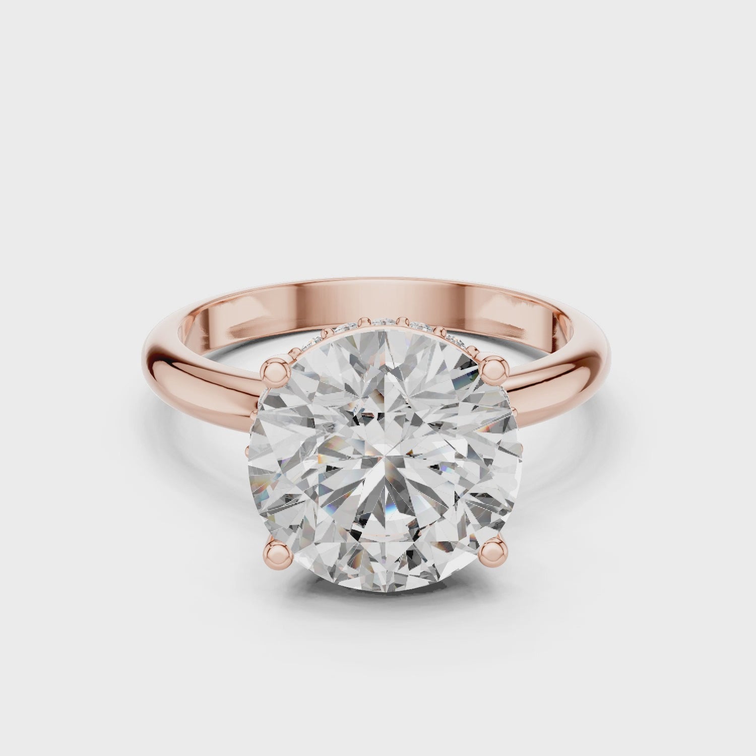 3.5CT ROUND ENGAGEMENT RING WITH HIDDEN HALO SETTING