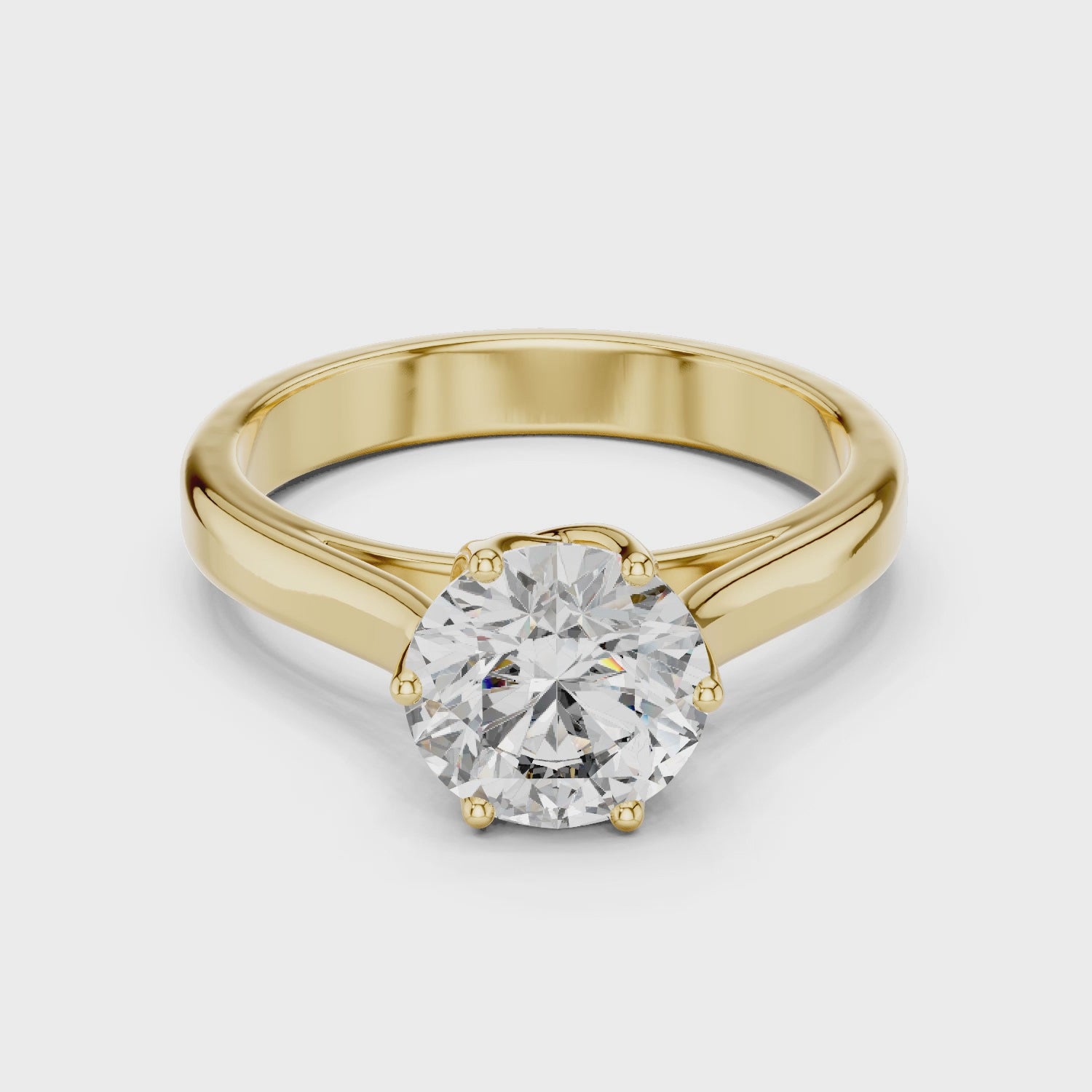 1ct Solitaire Simple Ring Band