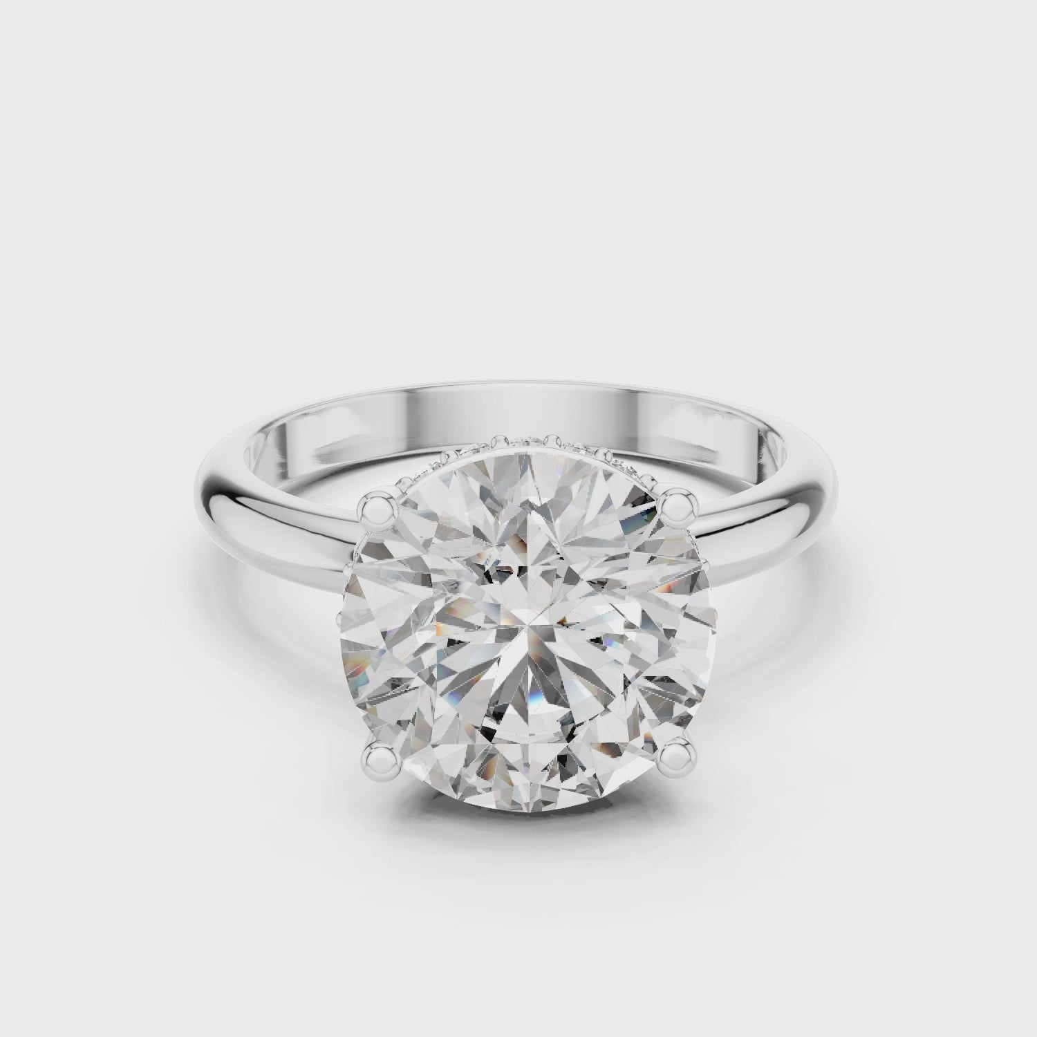 3.5CT ROUND ENGAGEMENT RING WITH HIDDEN HALO SETTING