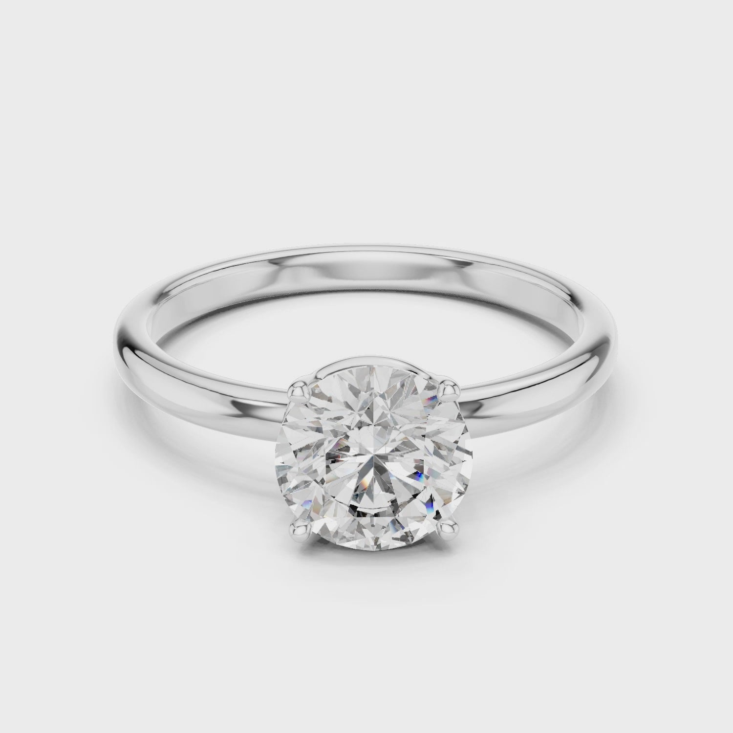 1ct Solitaire Simple Ring Band