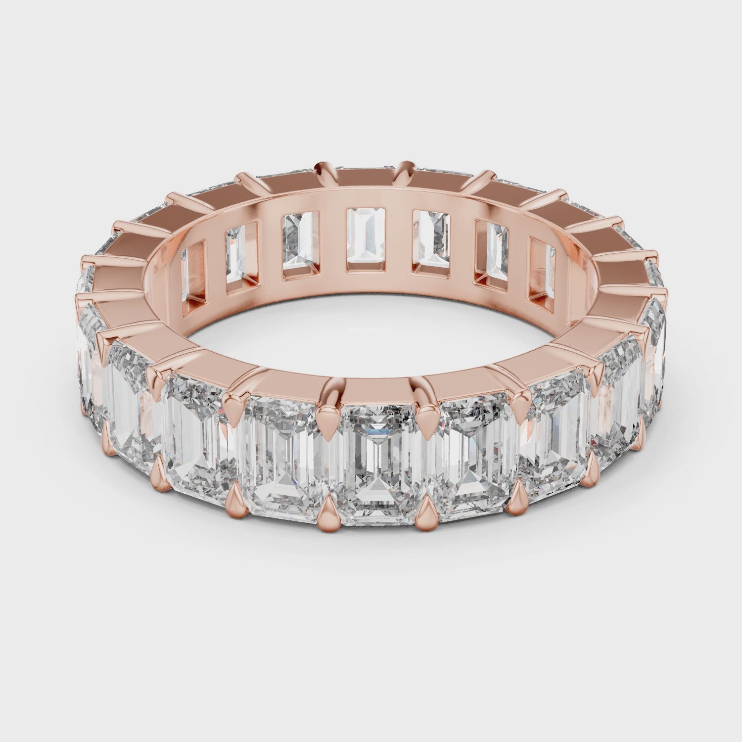 EMRALD SHAPE ETERNITY BAND