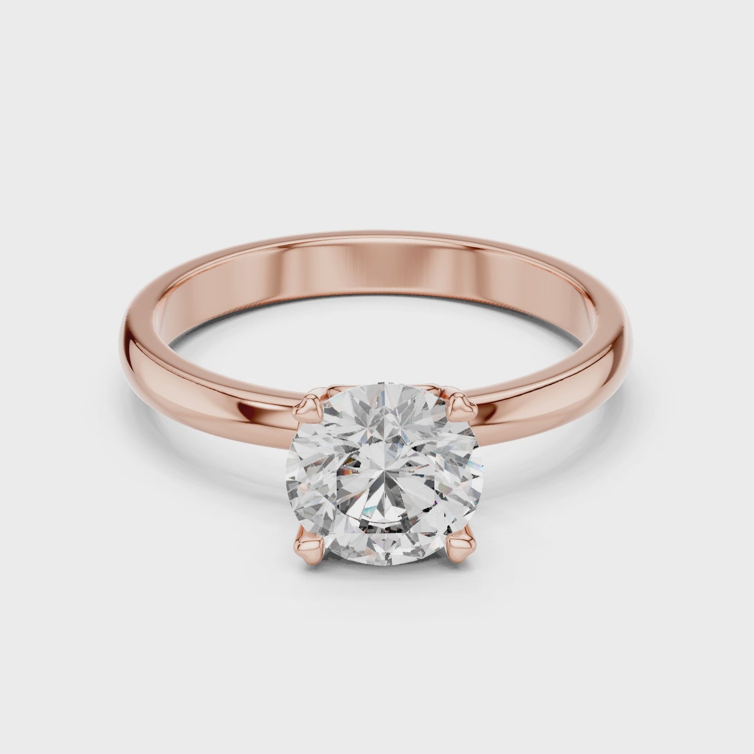 1ct Solitaire Heart Prong Ring