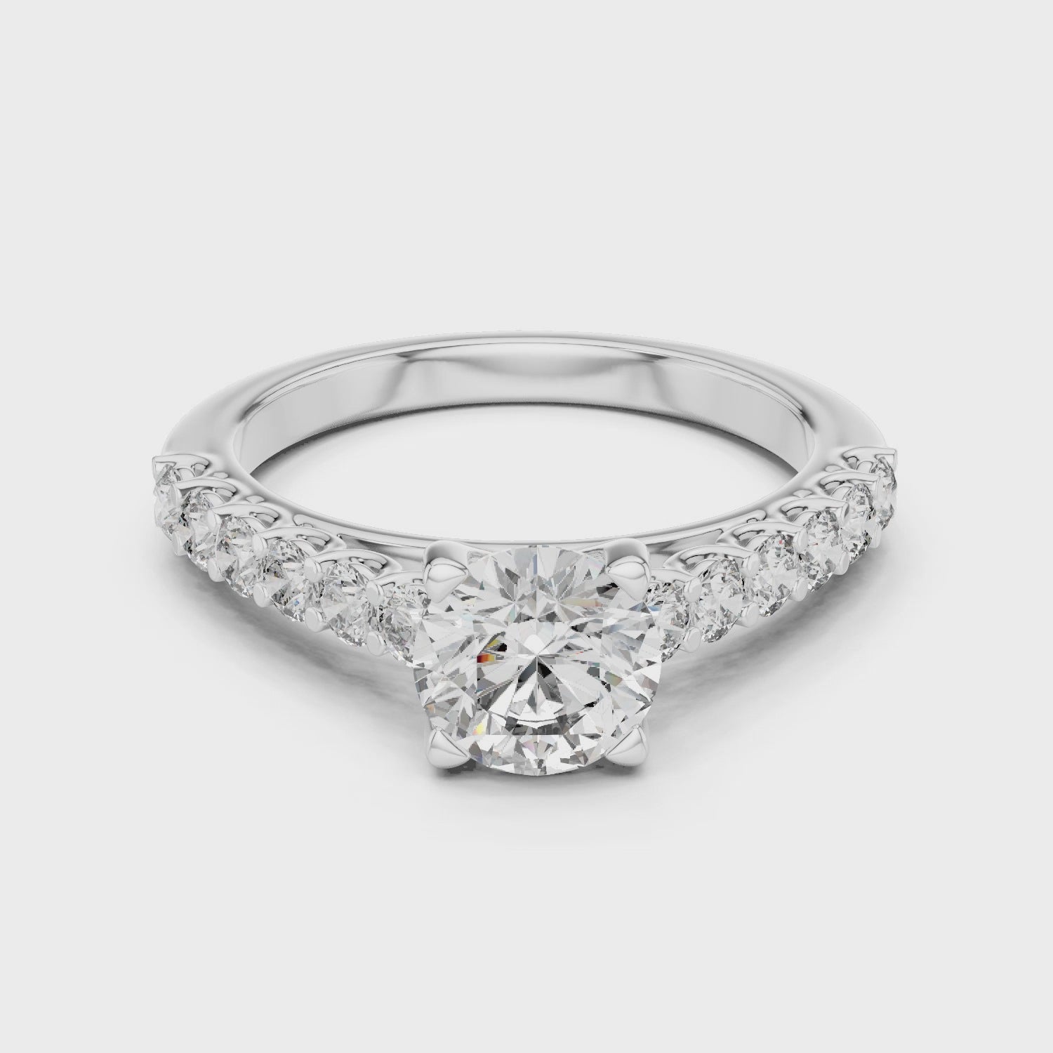 1CT SOLITAIRE WITH SIDE DIAMOND BAND