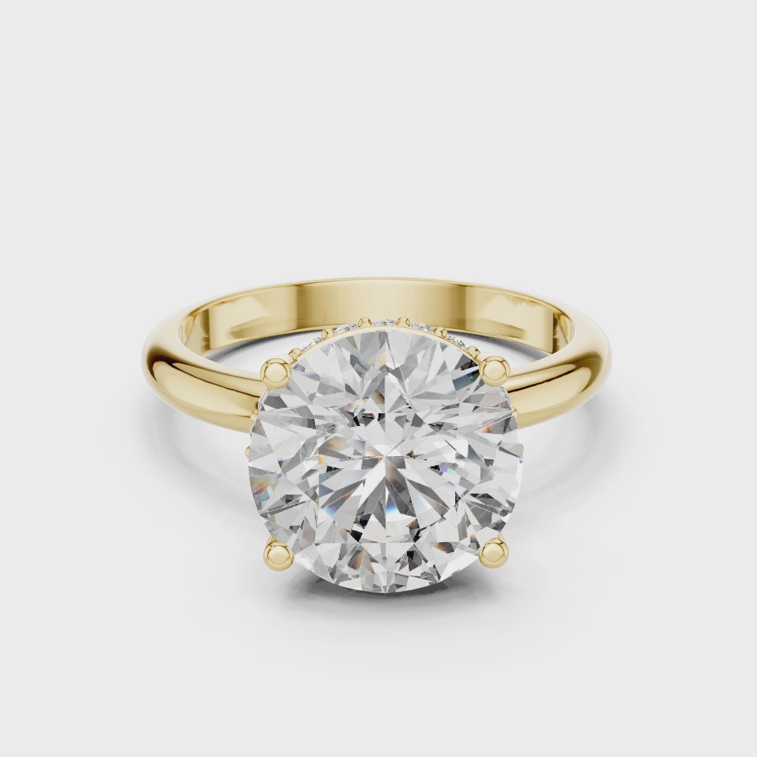 3.5CT ROUND ENGAGEMENT RING WITH HIDDEN HALO SETTING