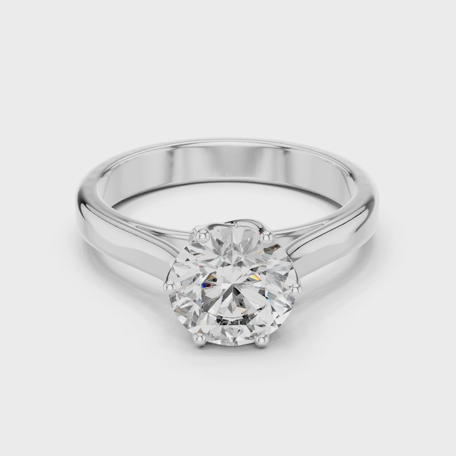 1ct Solitaire Simple Ring Band
