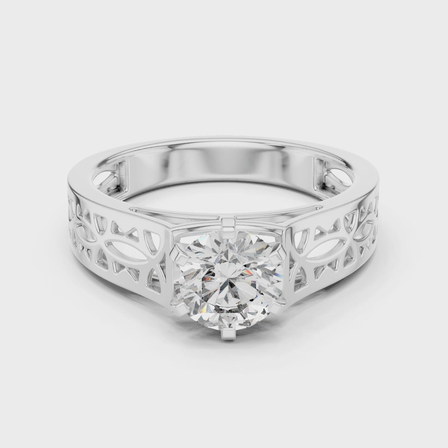 1CT SOLTAIRE RING WITH UNIQUE SHANK