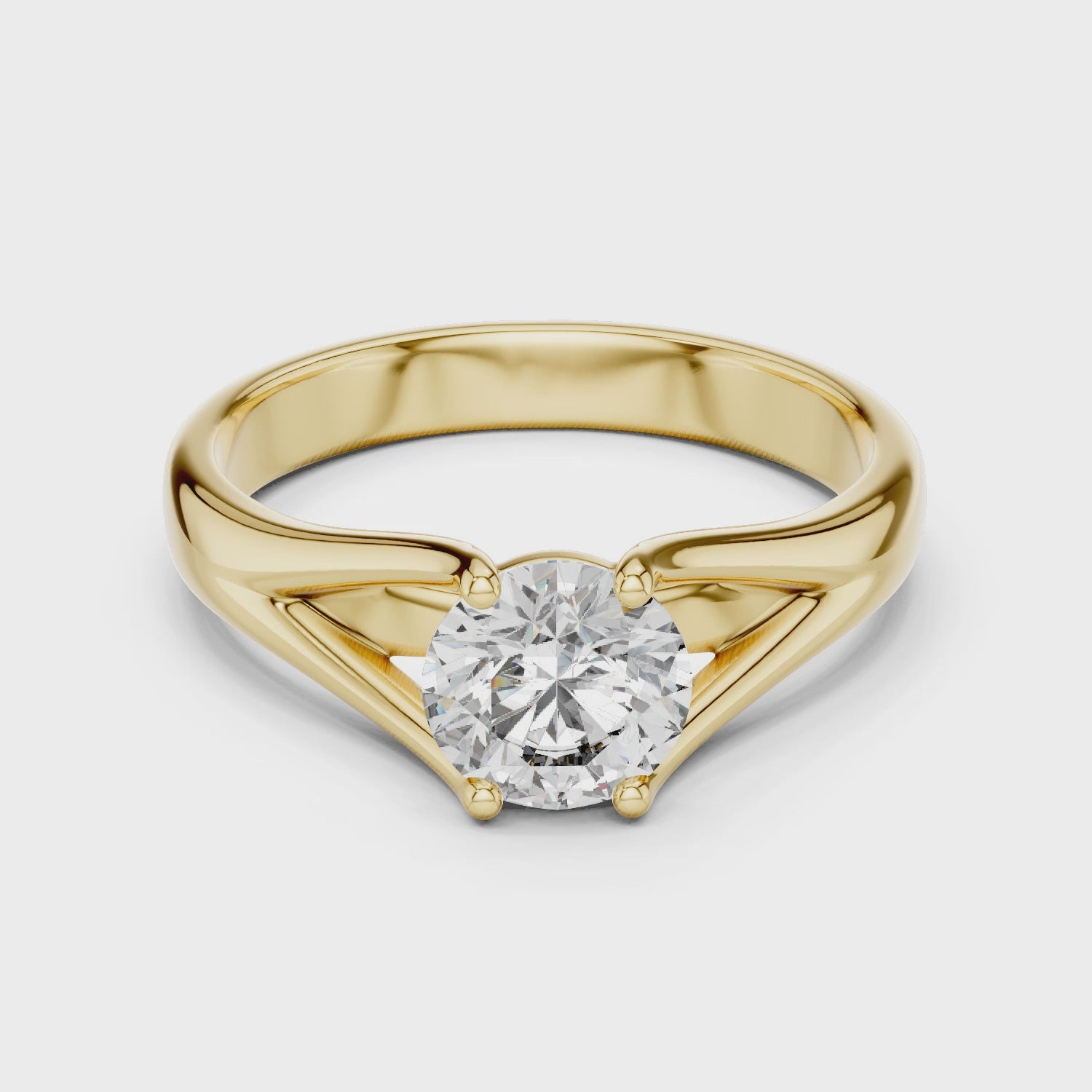 1ct Solitaire Double Shank Band