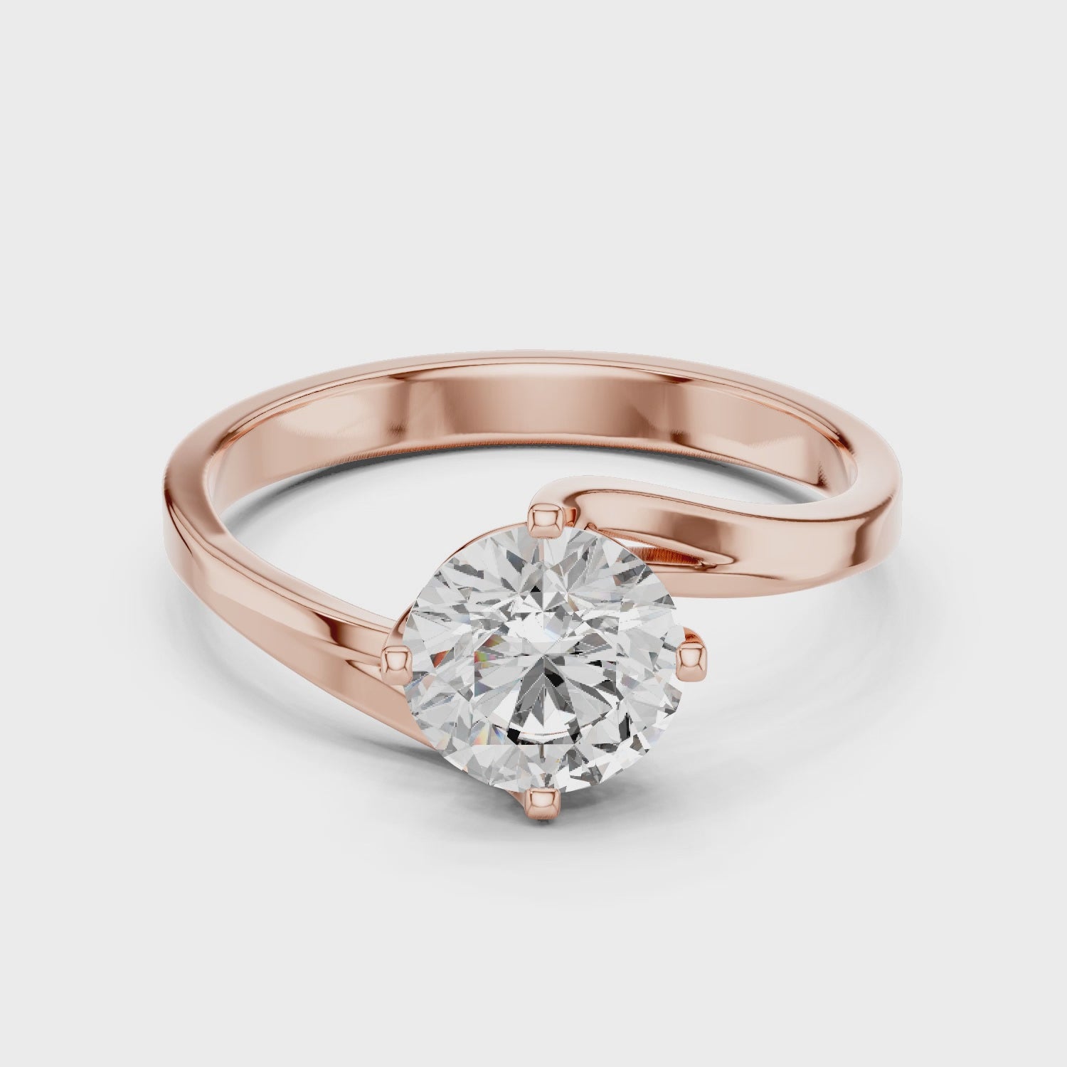 1ct Solitaire Twist Cross Band