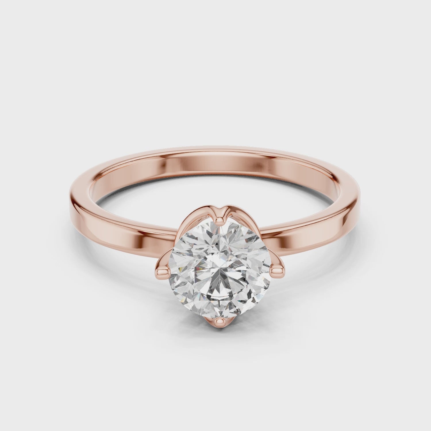 1ct Solitaire Ring With Cross Prong Setting