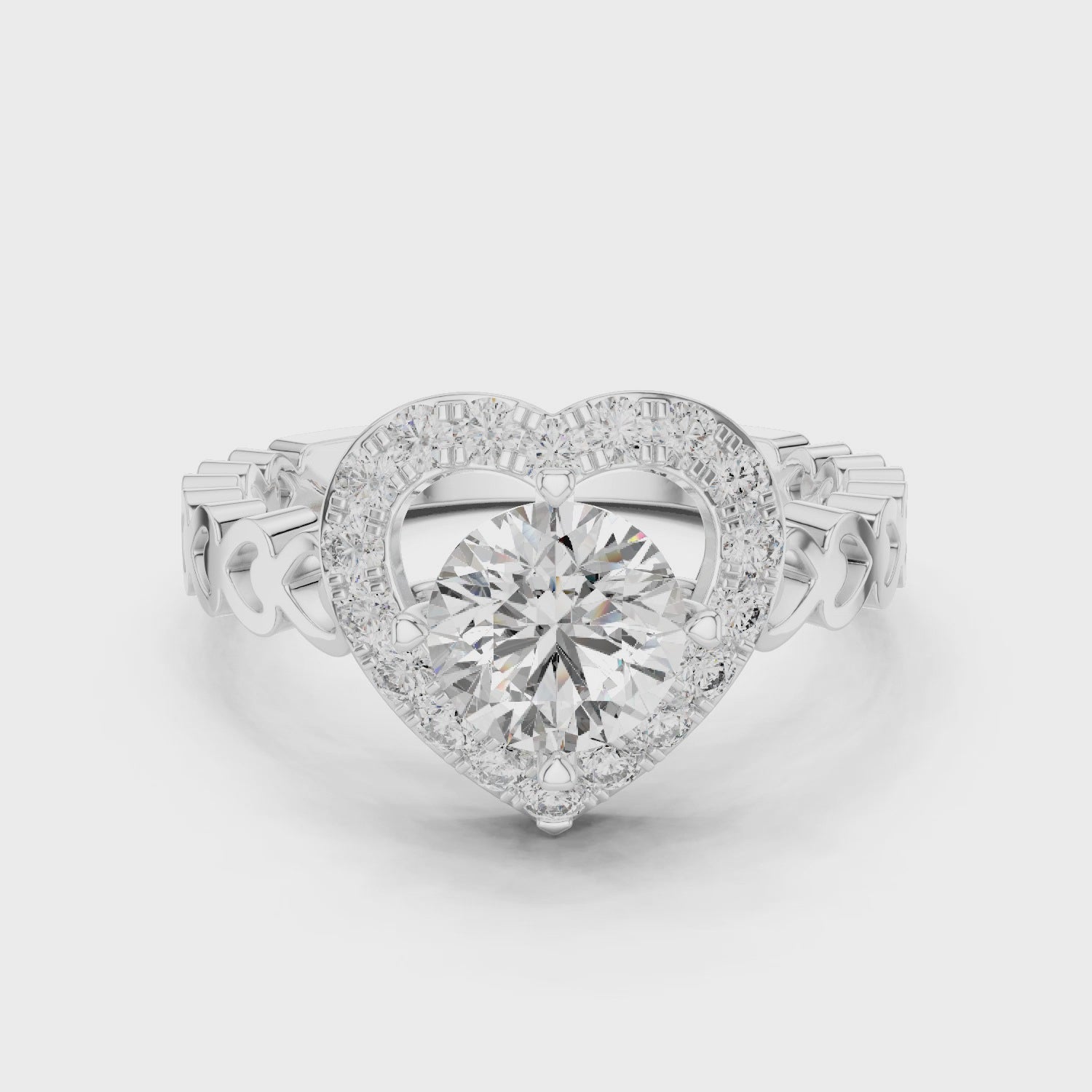 Heart Shape Halo Ring