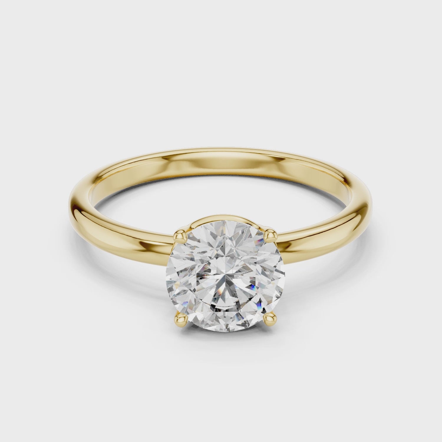 1ct Solitaire Simple Ring Band