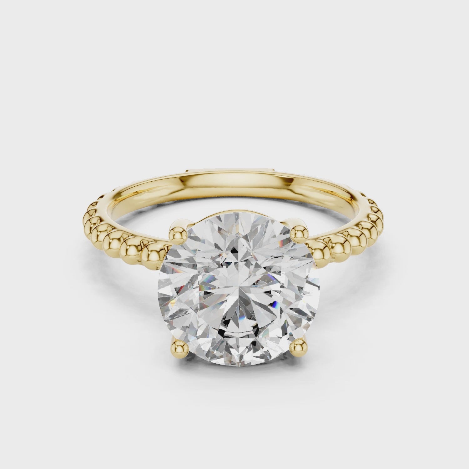 2ct Solitaire With Beads Shank