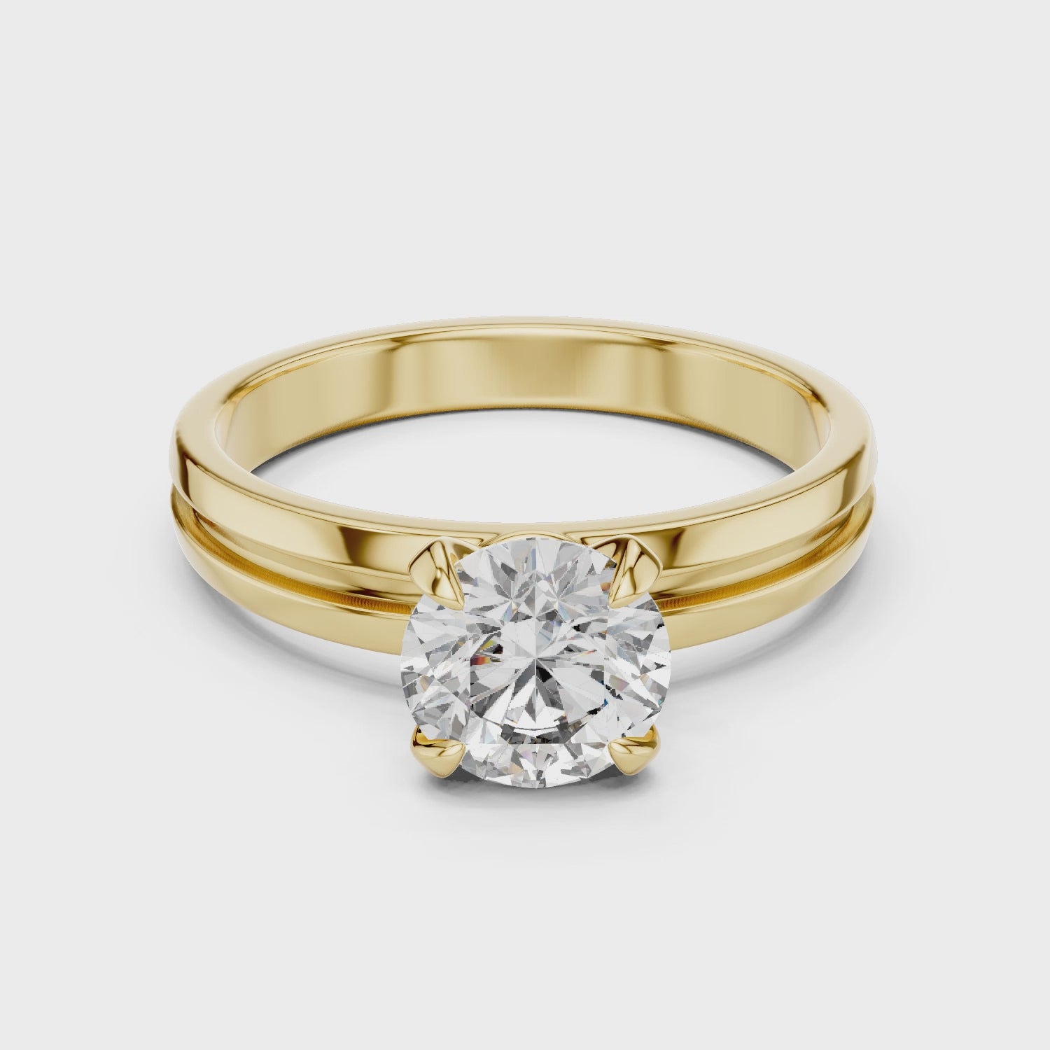 1ct Solitaire Ring Band With Claw Prongs