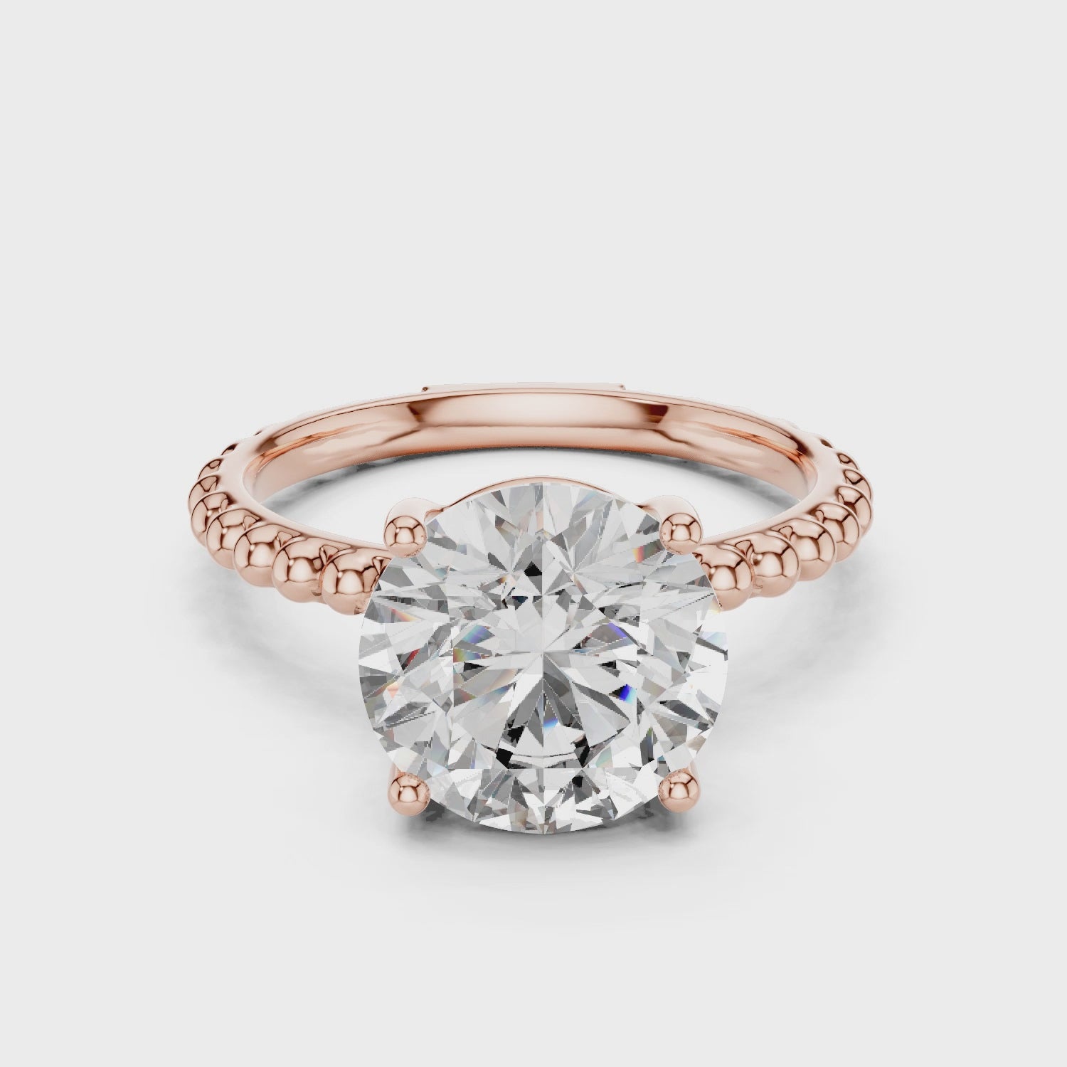 2ct Solitaire With Beads Shank