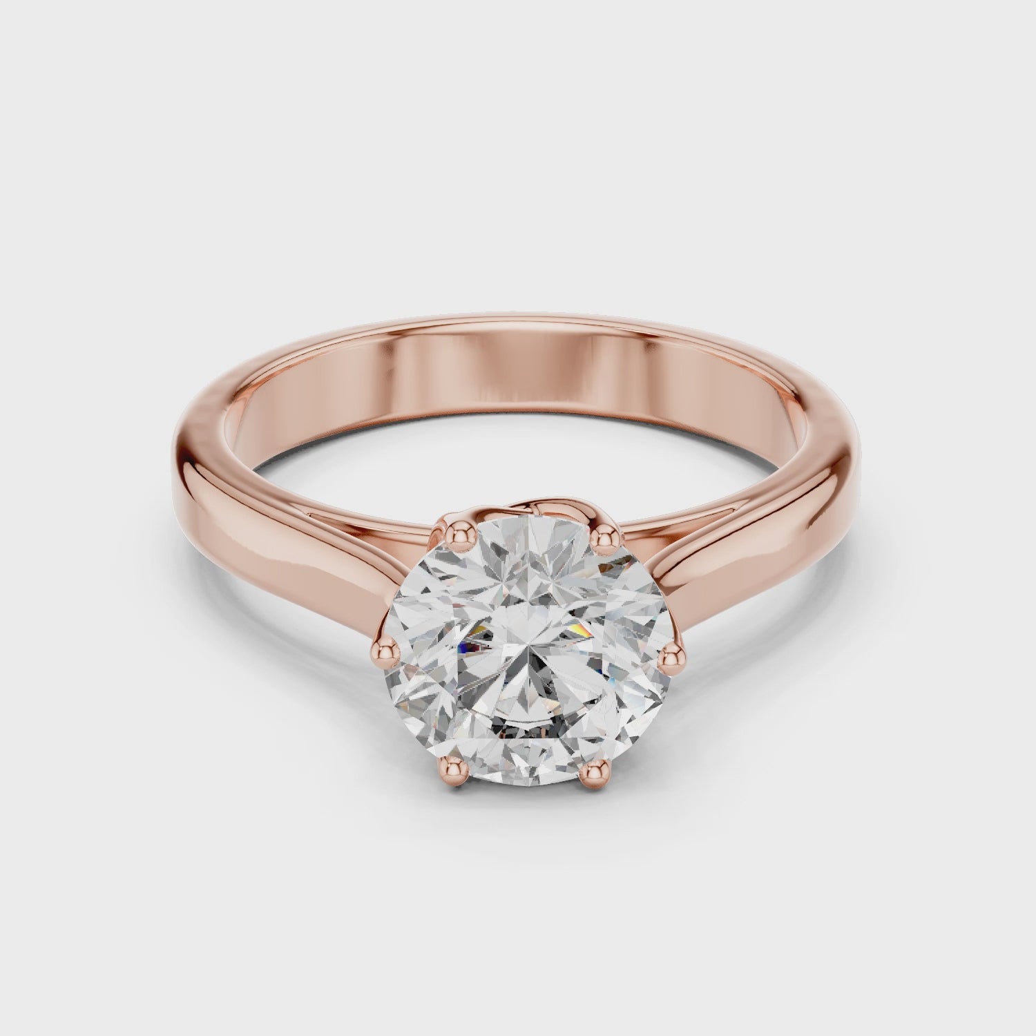1ct Solitaire Simple Ring Band
