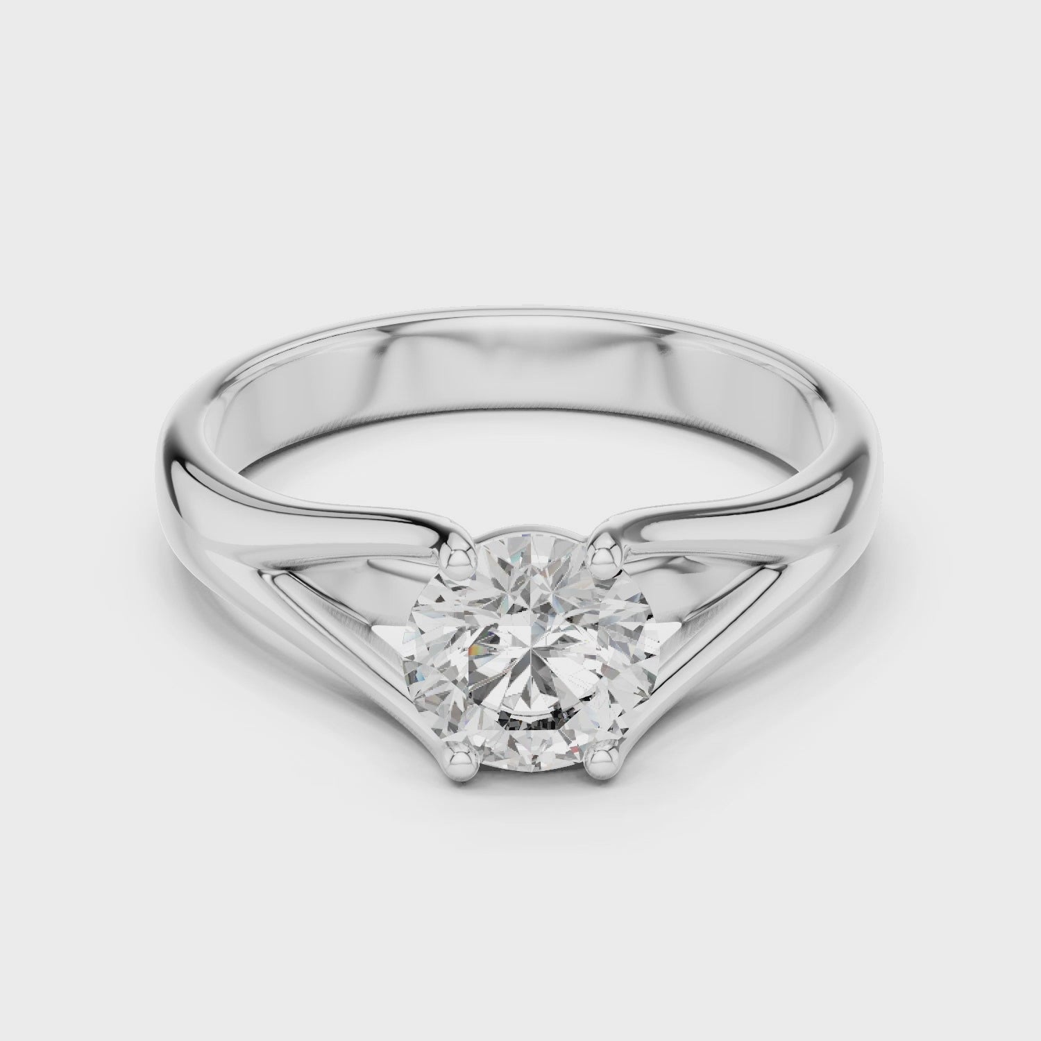 1ct Solitaire Double Shank Band