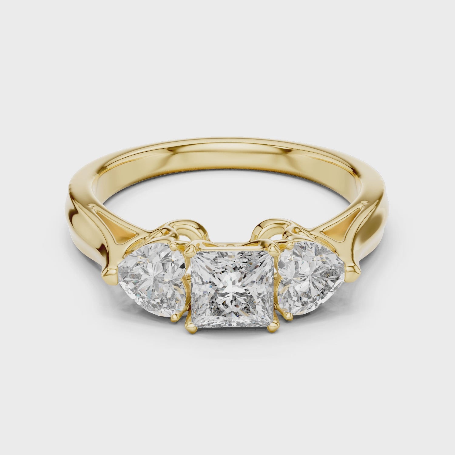 Princess With Heart Side Stone Engagement