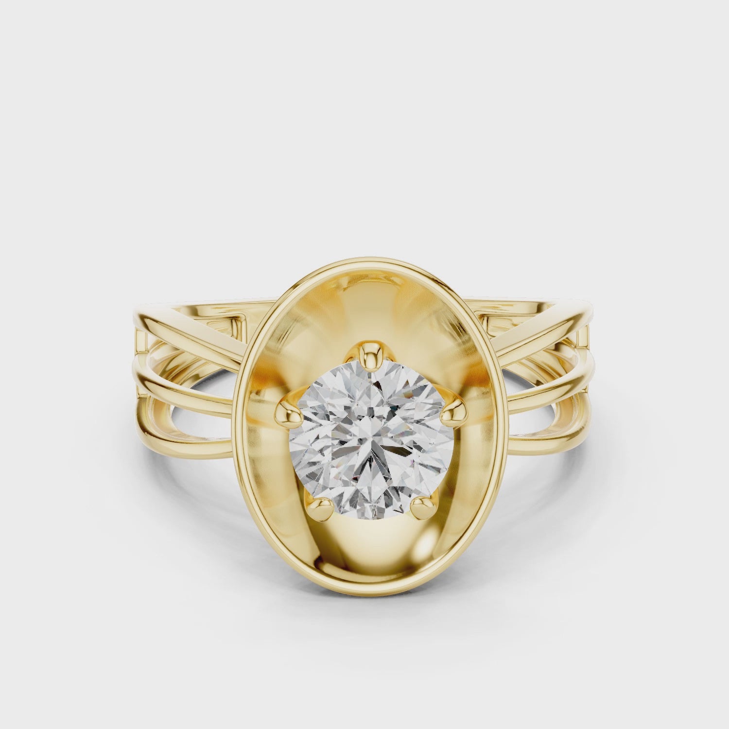 1ct SOLITAIRE SIMPLE RING BAND