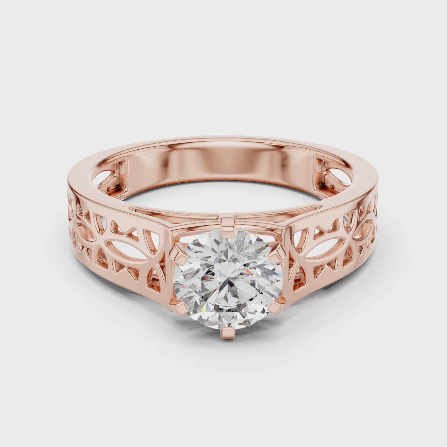 1CT SOLTAIRE RING WITH UNIQUE SHANK