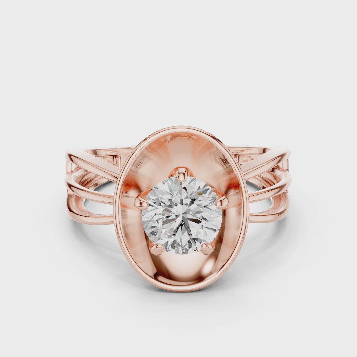1ct SOLITAIRE SIMPLE RING BAND